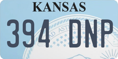 KS license plate 394DNP