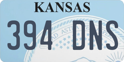 KS license plate 394DNS
