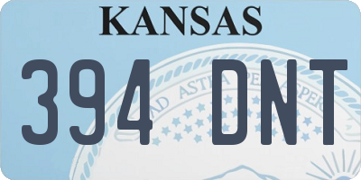 KS license plate 394DNT