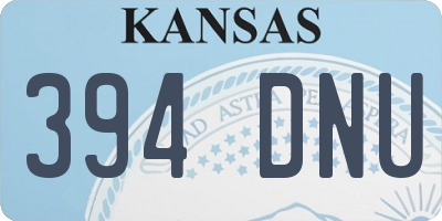 KS license plate 394DNU