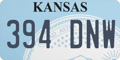 KS license plate 394DNW