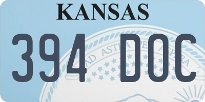 KS license plate 394DOC