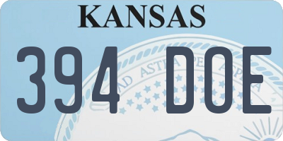 KS license plate 394DOE