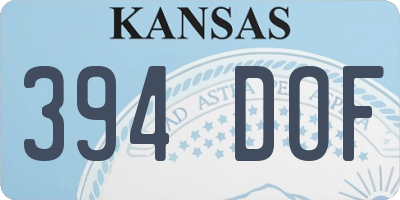 KS license plate 394DOF