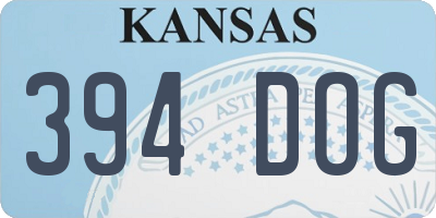 KS license plate 394DOG