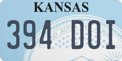 KS license plate 394DOI