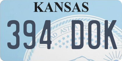 KS license plate 394DOK