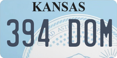 KS license plate 394DOM