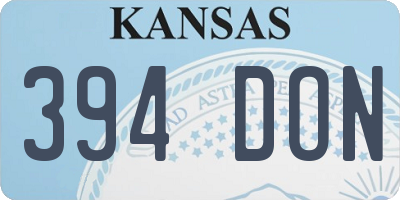 KS license plate 394DON