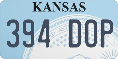 KS license plate 394DOP