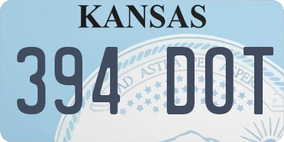 KS license plate 394DOT