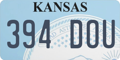 KS license plate 394DOU
