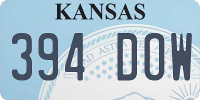 KS license plate 394DOW
