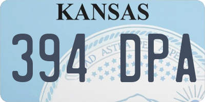 KS license plate 394DPA