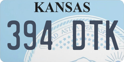 KS license plate 394DTK