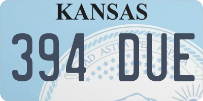 KS license plate 394DUE