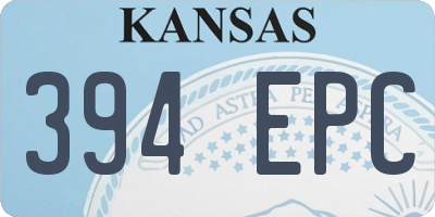 KS license plate 394EPC