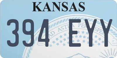 KS license plate 394EYY