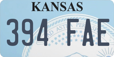 KS license plate 394FAE