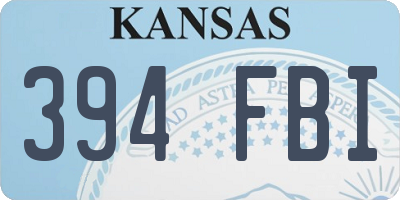 KS license plate 394FBI