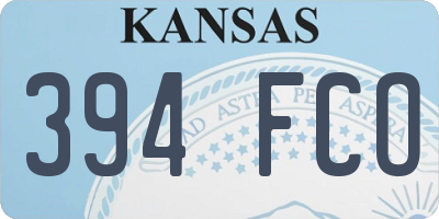 KS license plate 394FCO