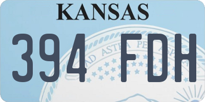KS license plate 394FDH