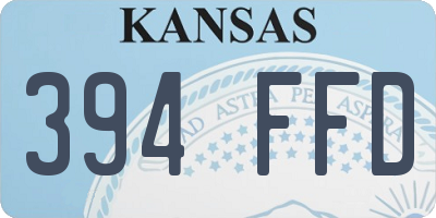 KS license plate 394FFD