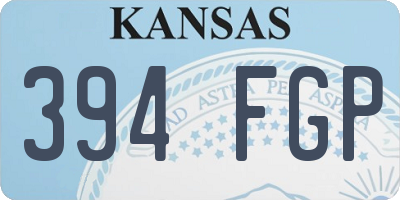 KS license plate 394FGP