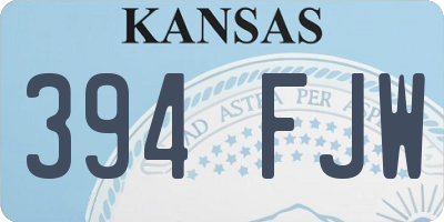 KS license plate 394FJW