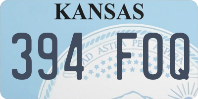 KS license plate 394FOQ