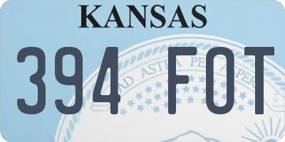 KS license plate 394FOT