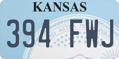 KS license plate 394FWJ