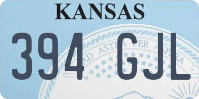 KS license plate 394GJL