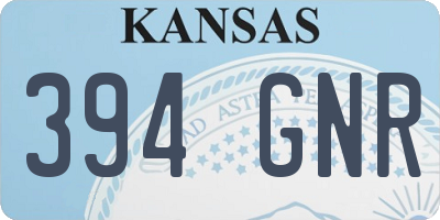 KS license plate 394GNR