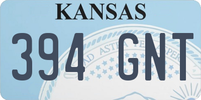 KS license plate 394GNT