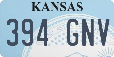 KS license plate 394GNV