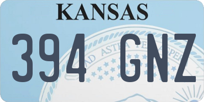 KS license plate 394GNZ