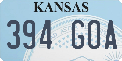 KS license plate 394GOA