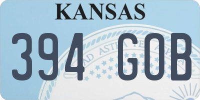 KS license plate 394GOB