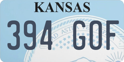 KS license plate 394GOF