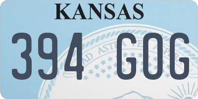 KS license plate 394GOG