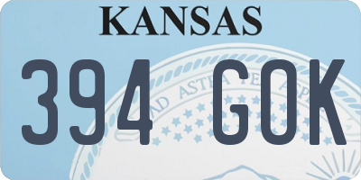 KS license plate 394GOK