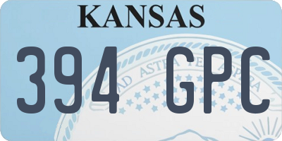 KS license plate 394GPC