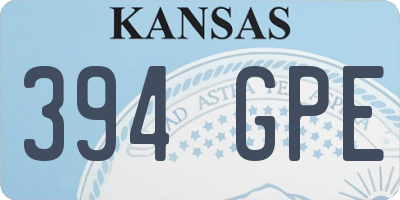 KS license plate 394GPE