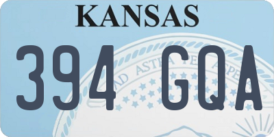 KS license plate 394GQA