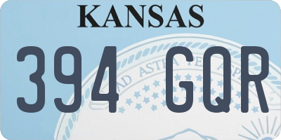 KS license plate 394GQR