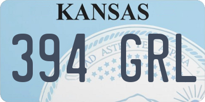 KS license plate 394GRL