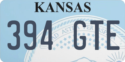 KS license plate 394GTE