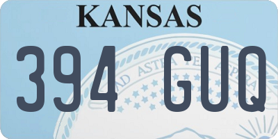 KS license plate 394GUQ