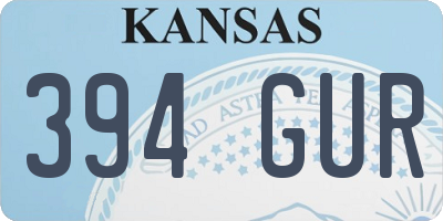 KS license plate 394GUR